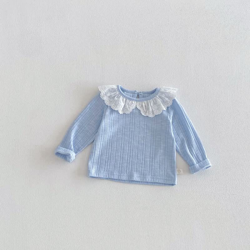 2-teiliges Set für Baby und Kleinkind : Liebe mit Schleife, Katze und Blume / Overalls in Einfarbig - Blau Spitze - 5-7J - image 7