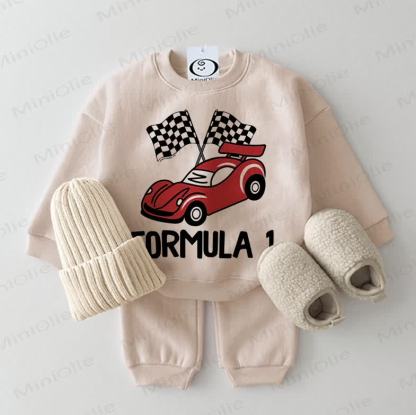 FORMULA 1 Baby Sweatshirt Set , 2-teilig , Beige - Beige - 2-3J - image 1