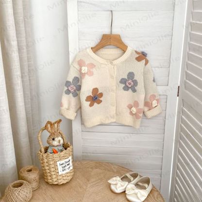 Baby Strickjacke mit Blume - image 2