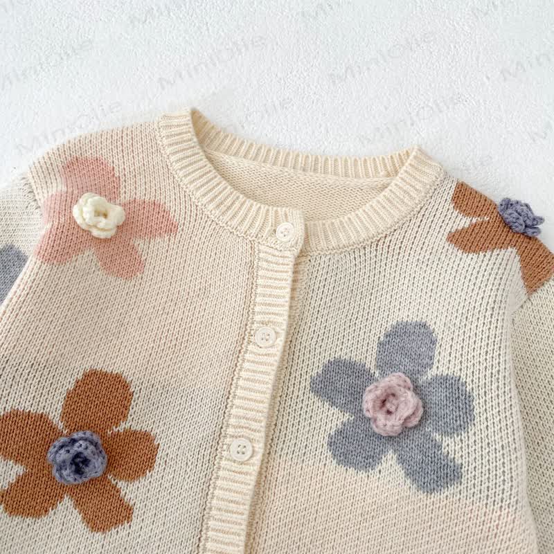 Baby Strickjacke mit Blume - image 6