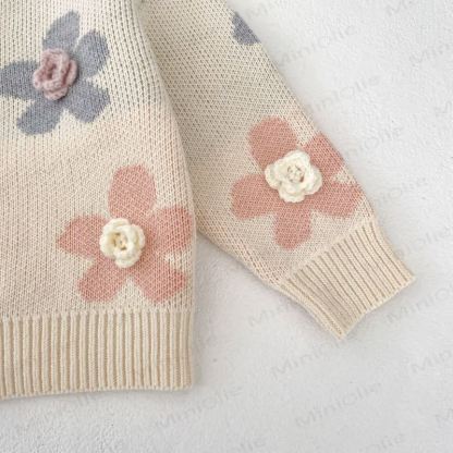 Baby Strickjacke mit Blume - image 7