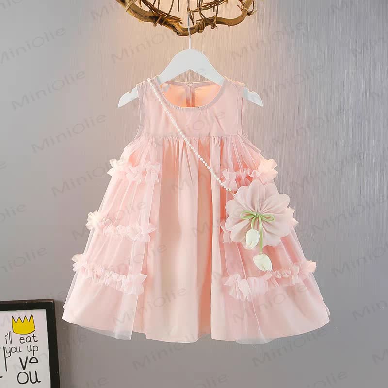 Kleinkind Kleid aus Blumen Netzstoff für Kind und Mädchen - Rosa - 10Y - image 3