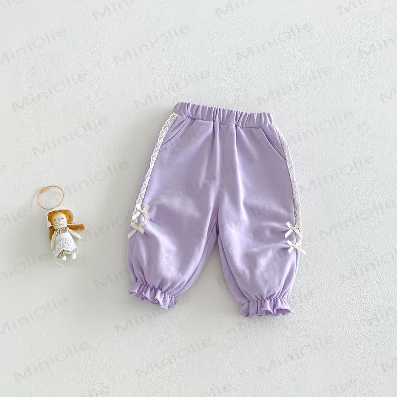 Baby Kleinkind Hose Schleife Lace - Lila - 5-7J - image 6