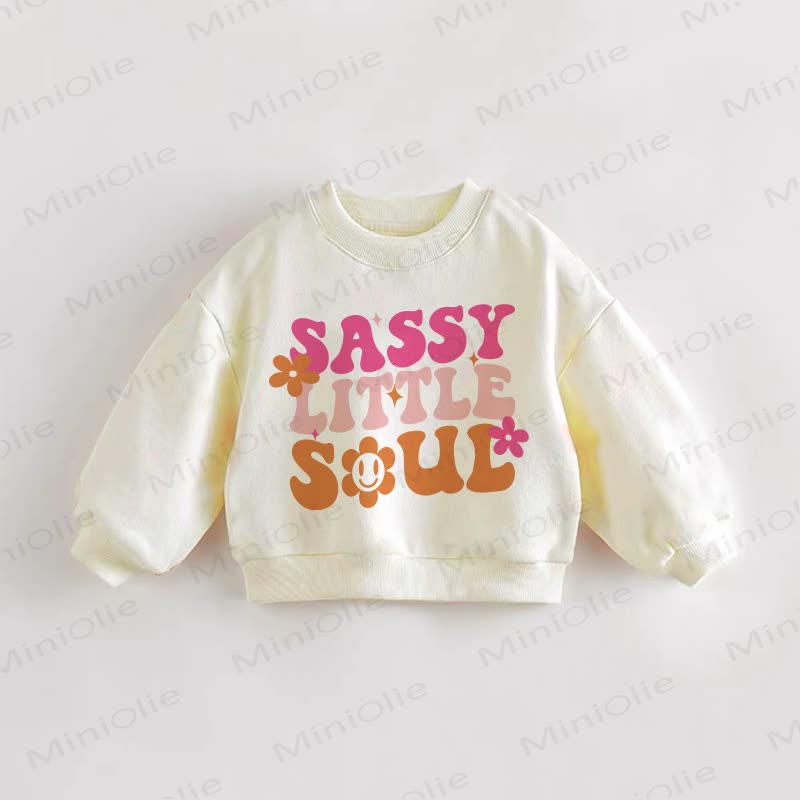 SASSY LITTLE SOUL Baby Kleinkind Blume Smiley Creme Sweatshirt - Creme - 3-5J - image 1