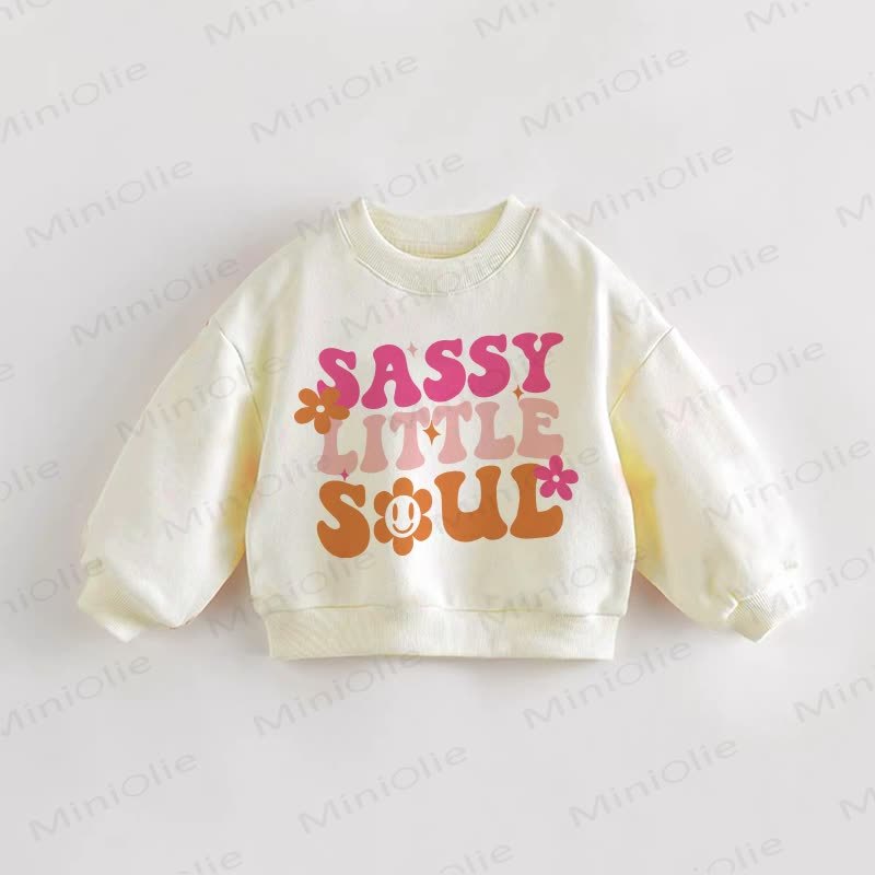 SASSY LITTLE SOUL Baby Kleinkind Blume Smiley Creme Sweatshirt - Creme - 3-5J - image 1