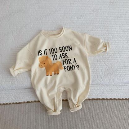 IS IT TOO SOON TO ASK FOR A PONY? Baby Beige in Strampler - Beige - 2-3J - image 1