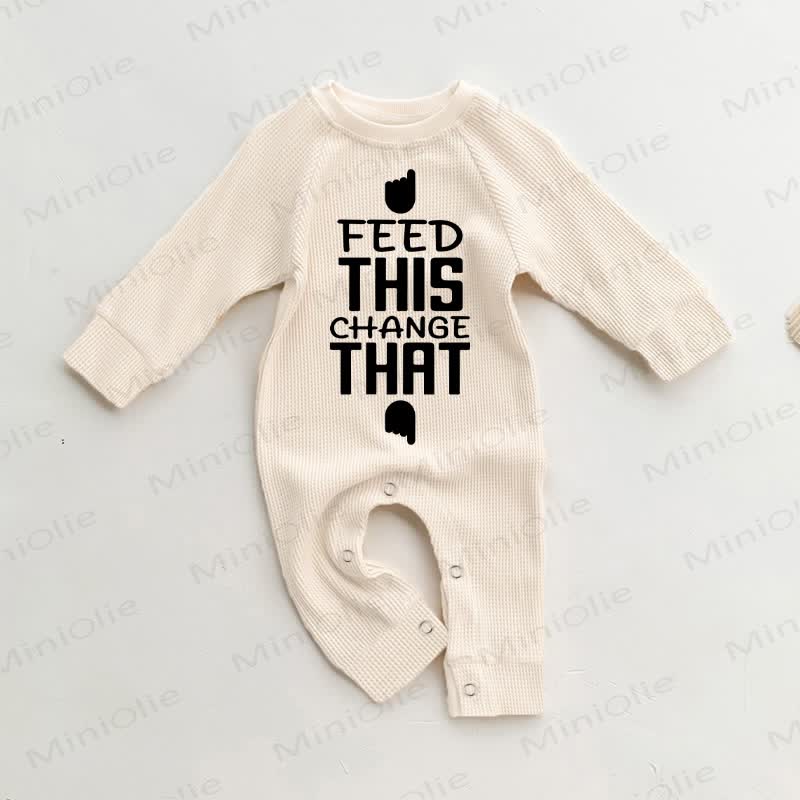 FEED THIS CHANGE THAT Baby Waffel Golf Strampler - Beige - 18-24M - image 1