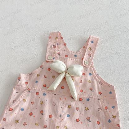 Overalls mit Schleife und Blume für Baby und Kleinkinder / Einfarbig Spitze - image 8