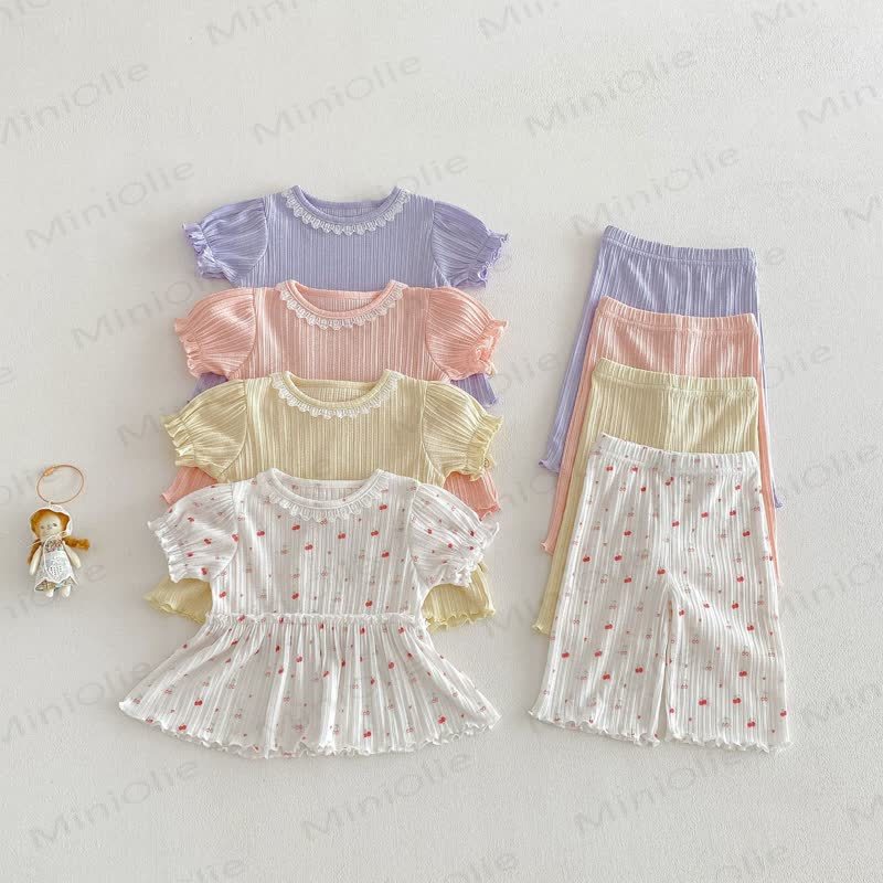 Baby Kleinkind Mädchen Süß Rib 2-teiliges Set - image 2