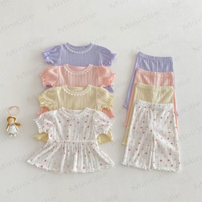 Baby Kleinkind Mädchen Süß Rib 2-teiliges Set - image 2