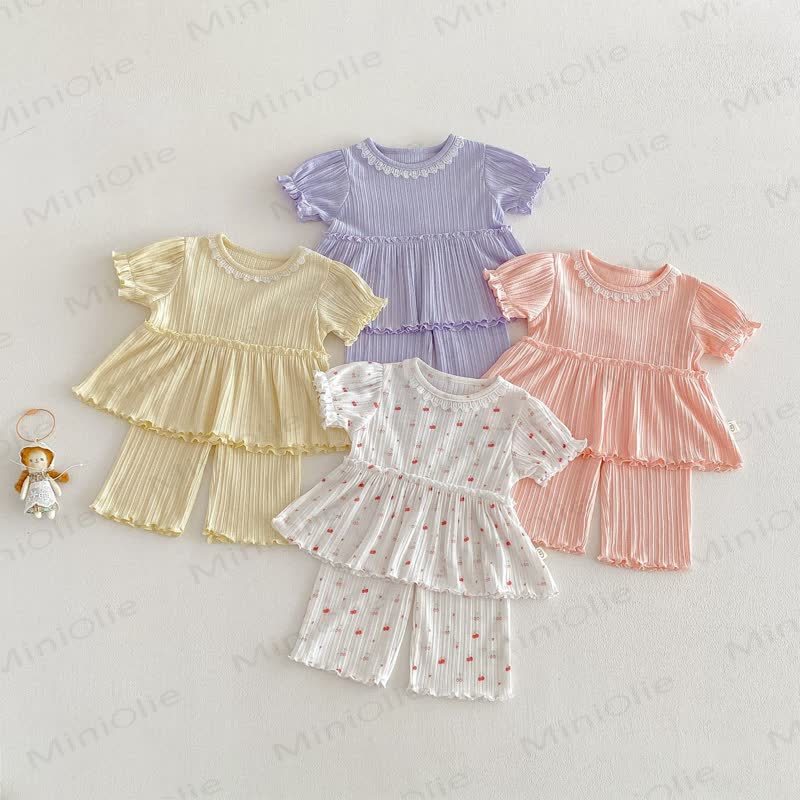 Baby Kleinkind Mädchen Süß Rib 2-teiliges Set - image 3