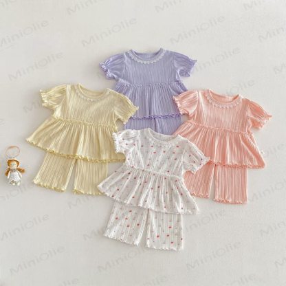 Baby Kleinkind Mädchen Süß Rib 2-teiliges Set - image 3
