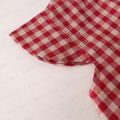 2-teiliges Set für Kind und Mädchen mit Plaid und fliegenden Ärmeln - image 10