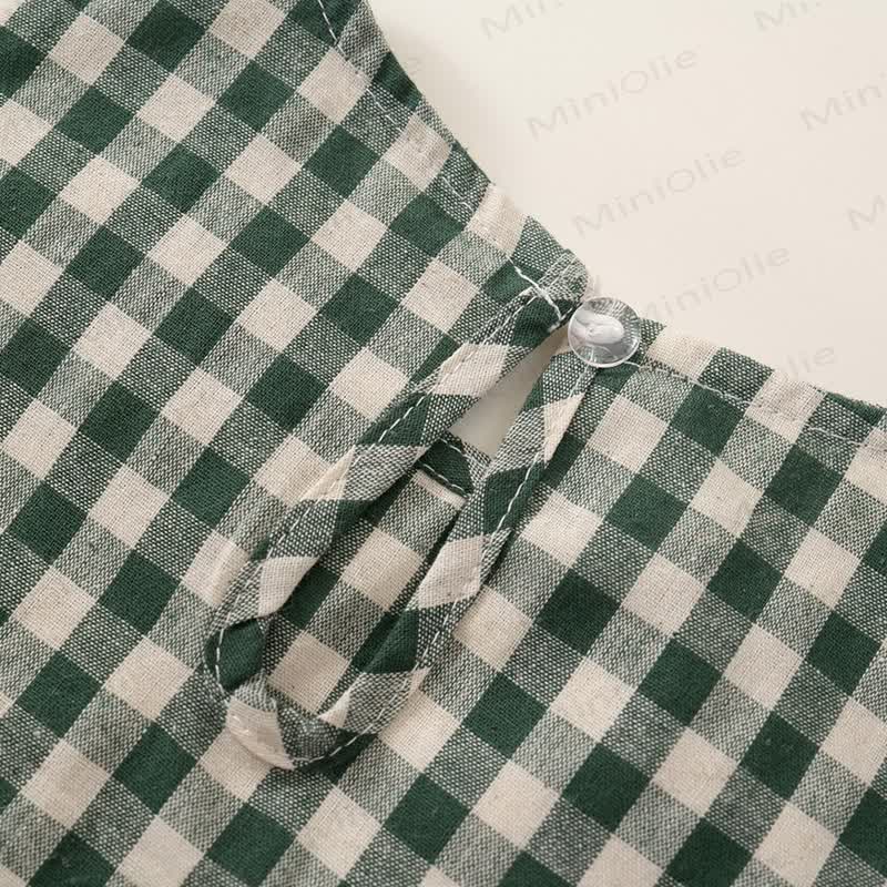 2-teiliges Set für Kind und Mädchen mit Plaid und fliegenden Ärmeln - image 18