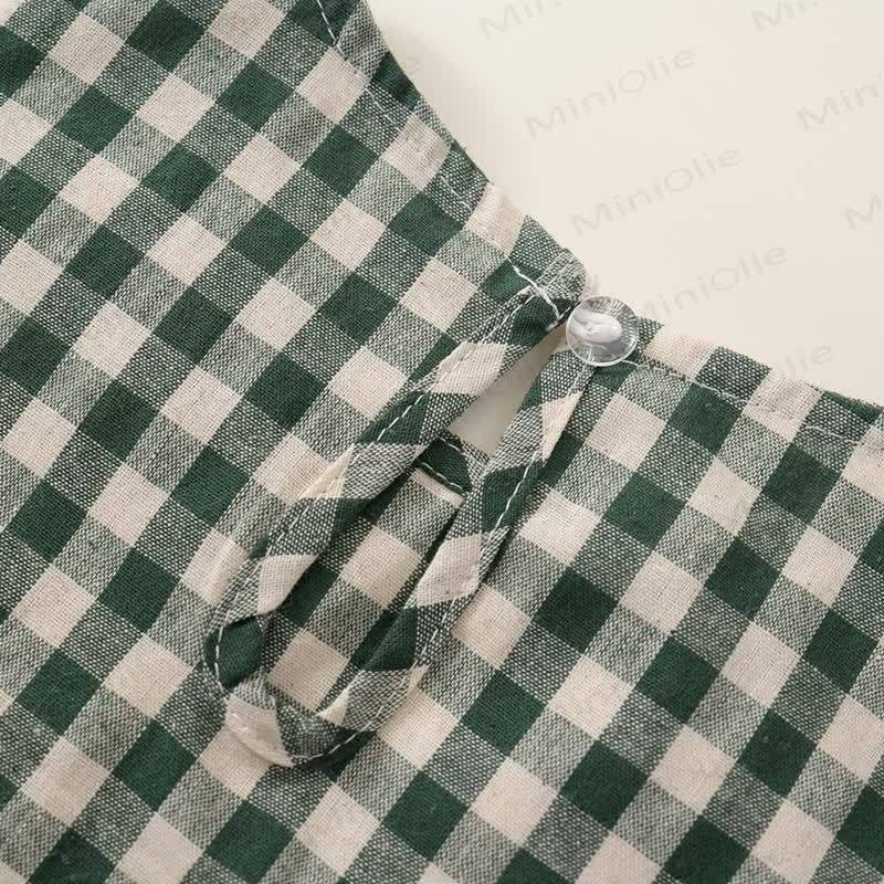 2-teiliges Set für Kind und Mädchen mit Plaid und fliegenden Ärmeln - image 18