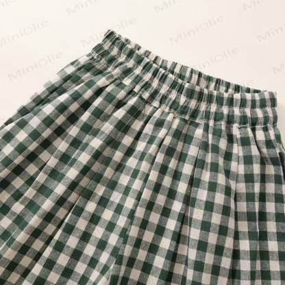 2-teiliges Set für Kind und Mädchen mit Plaid und fliegenden Ärmeln - image 20