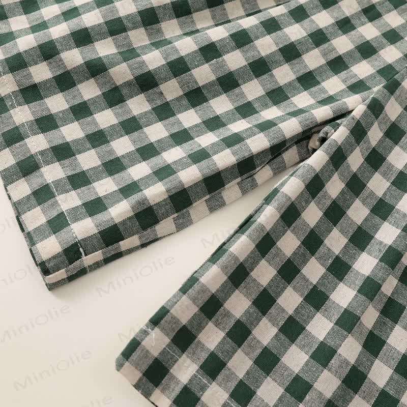 2-teiliges Set für Kind und Mädchen mit Plaid und fliegenden Ärmeln - image 21