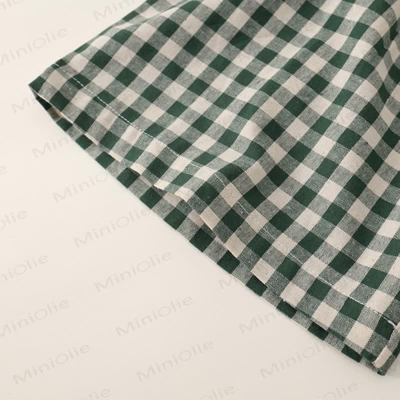 2-teiliges Set für Kind und Mädchen mit Plaid und fliegenden Ärmeln - image 23