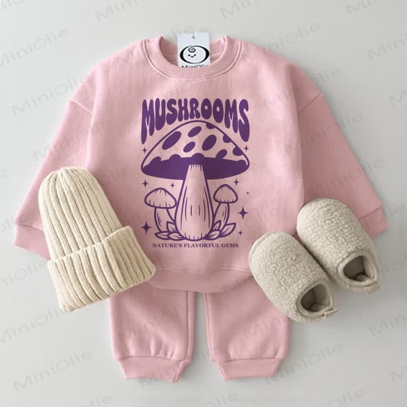 Baby Sweatshirt Set mit MUSHROOMS, 2-teilig , Rosa - Rosa - 2-3J - image 1