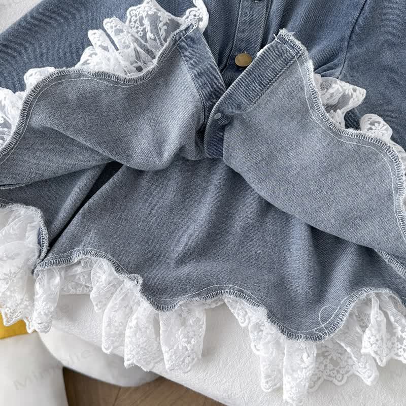 Kleinkind Kind Einfarbig Denim - Lace - image 7