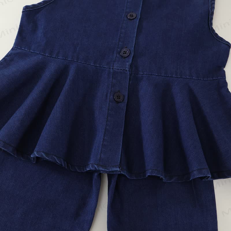 Zweiteiliges Set aus Denim für Kind und Mädchen - image 8