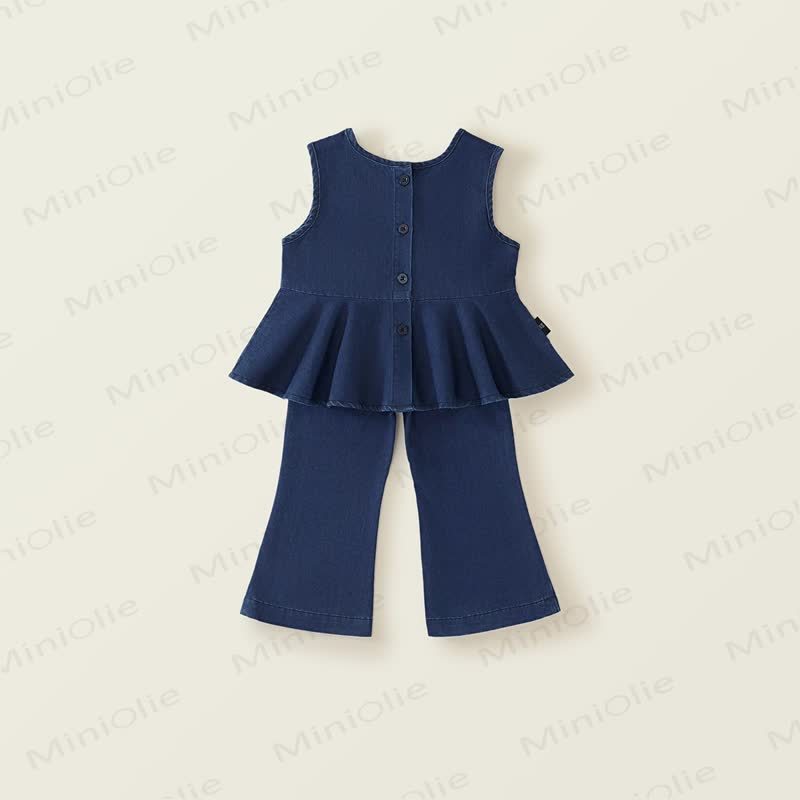 Zweiteiliges Set aus Denim für Kind und Mädchen - image 3