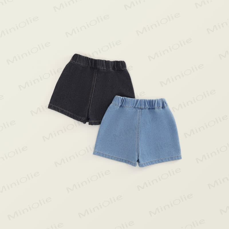 Shorts für Kind und Denim , Einfarbig - image 2