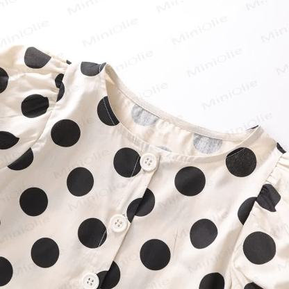 Beige Punkt 2-teiliges Set für Kleinkind und Mädchen - image 4