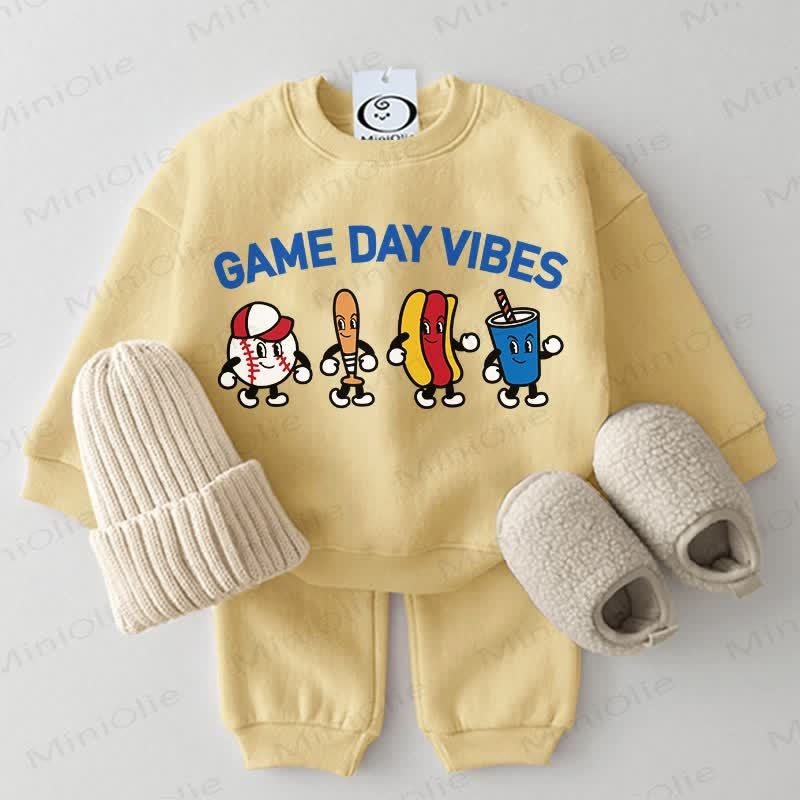 GAME DAY VIBES Baby Sweatshirt 2-teiliges Gelb Set - Gelb - 2-3J - image 1