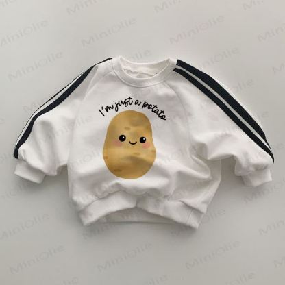 I'M JUST A POTATO – Baby Sweatshirt mit Gestreift , weiß - Weiß - 2-3J - image 1