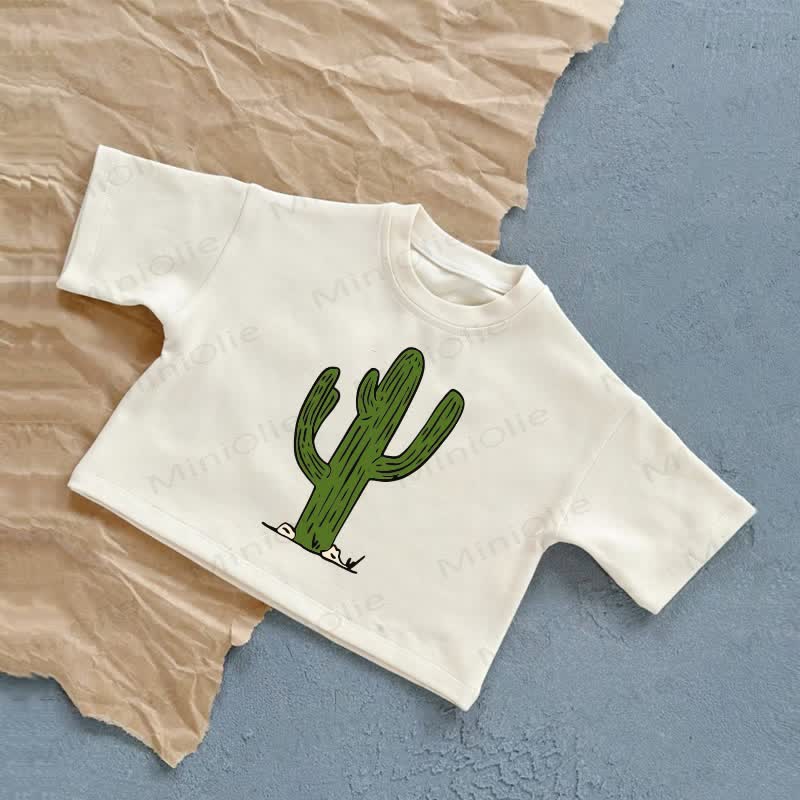 Baby Kaktus Sommer Freizeit-T-Shirt - Weiß - 2-3J - image 1