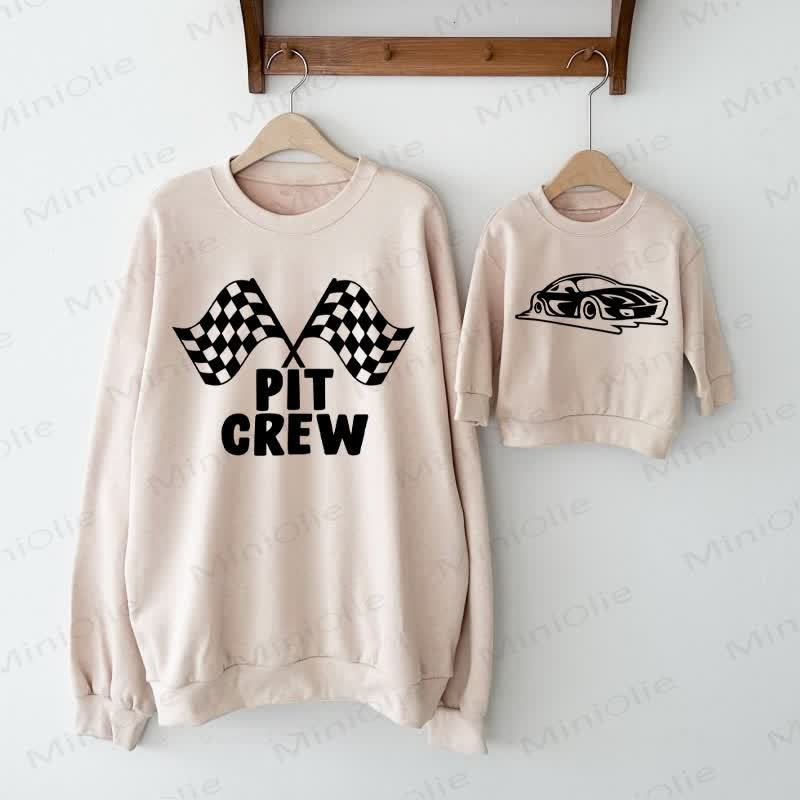 PIT CREW Baby Racing Beige Familien Sweatshirt - Beige - Sweatshirt für Erwachsene: XL - image 1