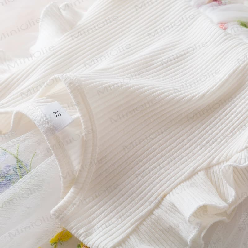 Baby Kleinkind -Mädchen- Schleife aus Mesh mit Gestickt Blume - image 9