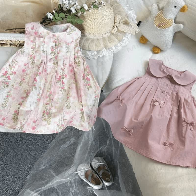 Kleinkind Kleid mit Schleife/ Blume am Halsausschnitt für Baby - image 2