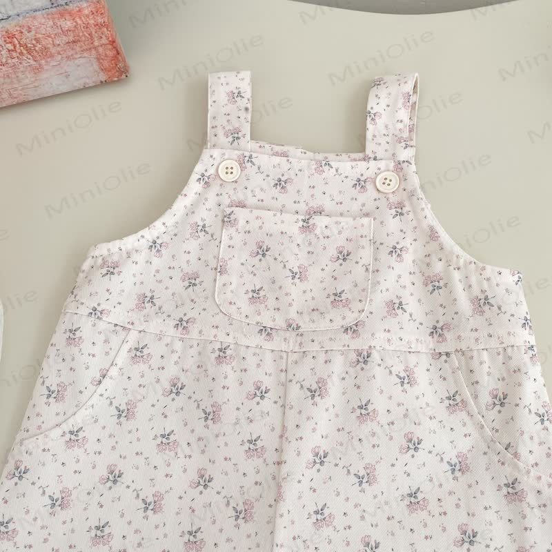 Baby Mädchen Hase mit Blume , Rosa / Rosa Overalls - image 6