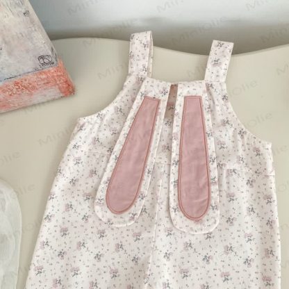 Baby Mädchen Hase mit Blume , Rosa / Rosa Overalls - image 10