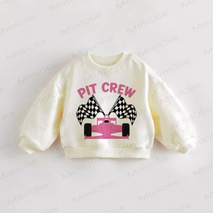 PIT CREW Baby Kleinkind Rosa Sweatshirt Auto - Creme - 3-5J - image 1