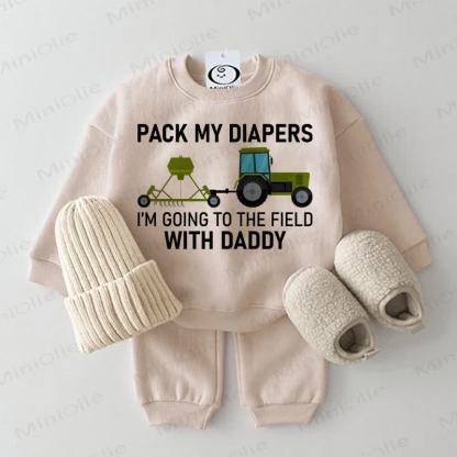 PACK MY DIAPERS WITH DADDY Baby Auto -teiliges Beige Set - Beige - 2-3J - image 1