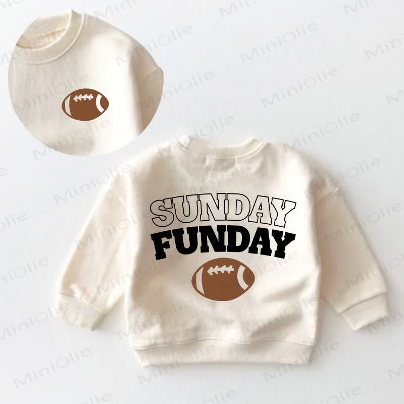 SUNDAY FUNDAY! Baby Kleinkind -Fußball- Sweatshirt , Beige , beige - Creme - 3-5J - image 1