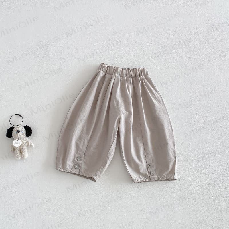 Baby Kleinkind Jungen Sommer, Einfarbig, locker, Hose , - Beige Grau - 5-7J - image 7