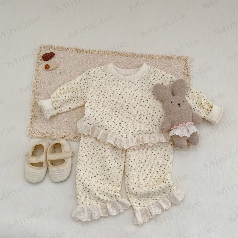 2-teiliges Set für Baby und Kleinkind , Mädchen , Waffel und Lace - image 2