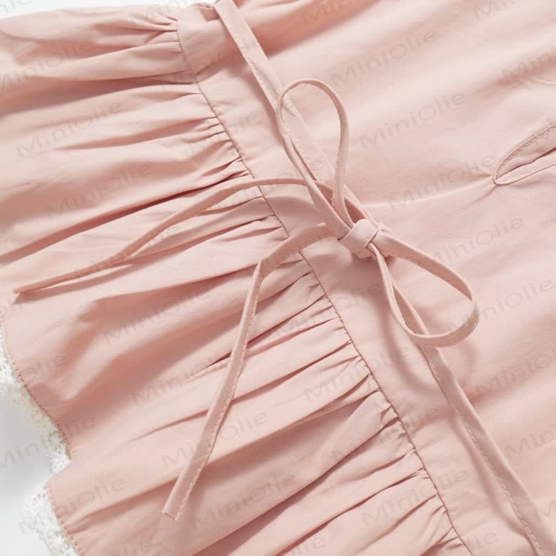 2-teiliges Set aus Rosa Lace und Blume für Kind und Mädchen - image 11