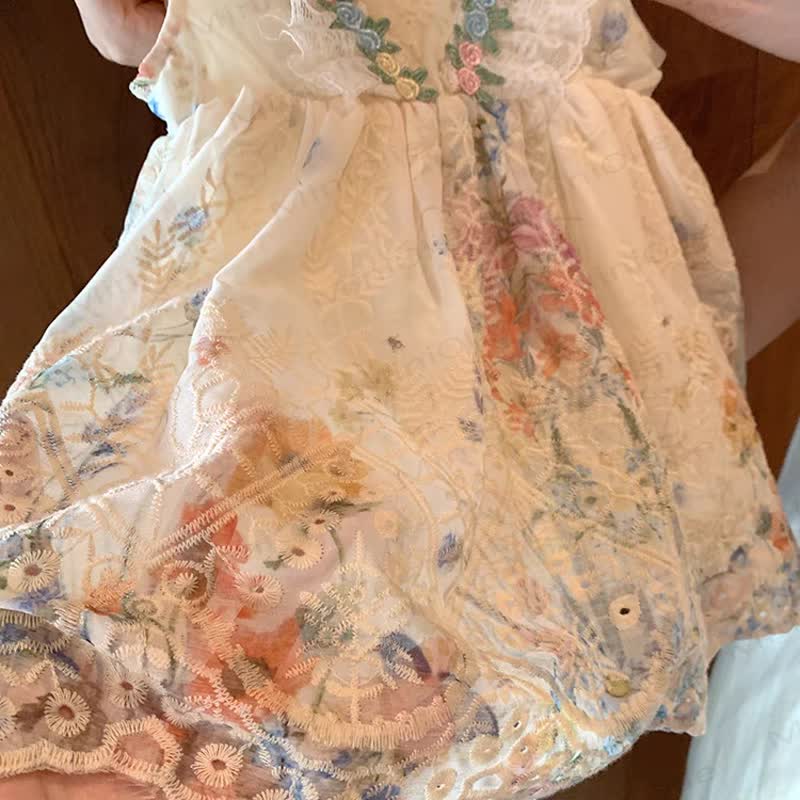 Mehrfarbig Blume Kleid für Kleinkind und Mädchen - image 3