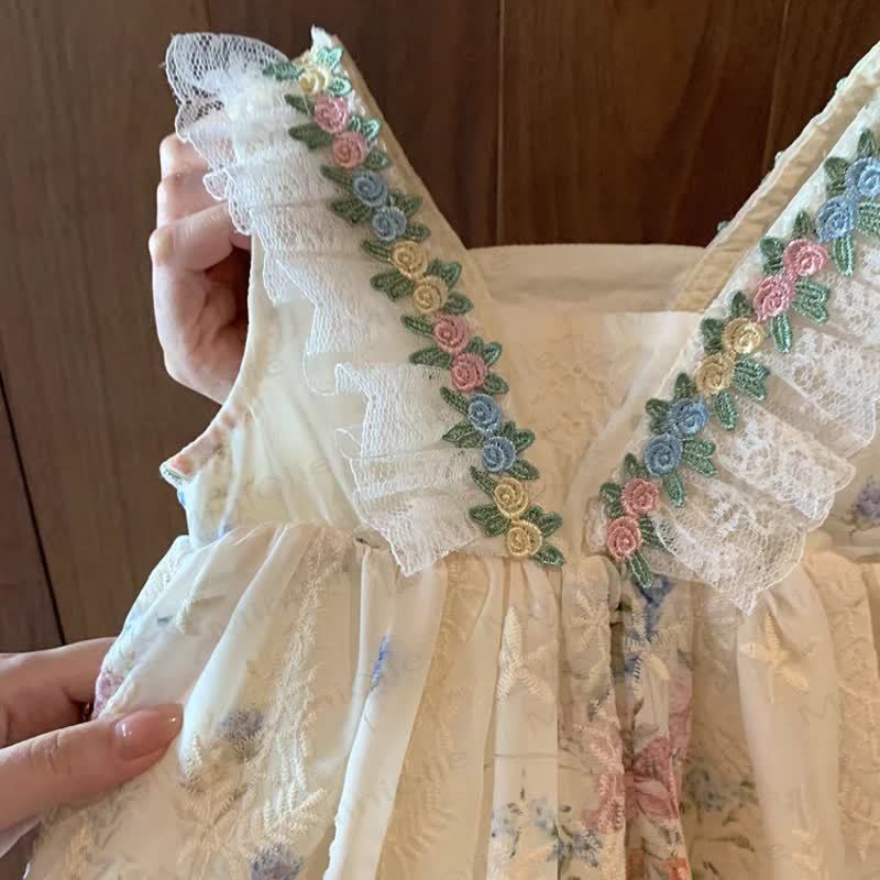 Mehrfarbig Blume Kleid für Kleinkind und Mädchen - image 2