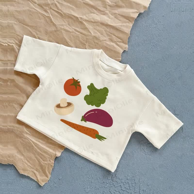 Sommer Freizeit-T-Shirt mit Gemüsemotiv für Baby - Weiß - 2-3J - image 1