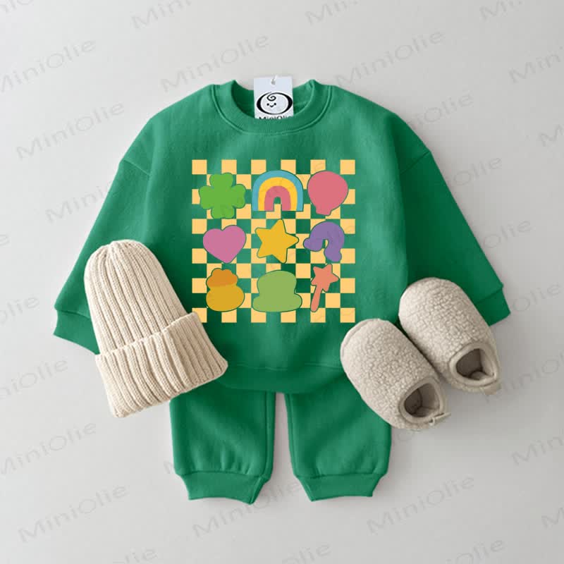 Baby Sweatshirt Set mit St. Patrick's Day -Symbolen, 2-teilig, Grün - Grün - 2-3J - image 1