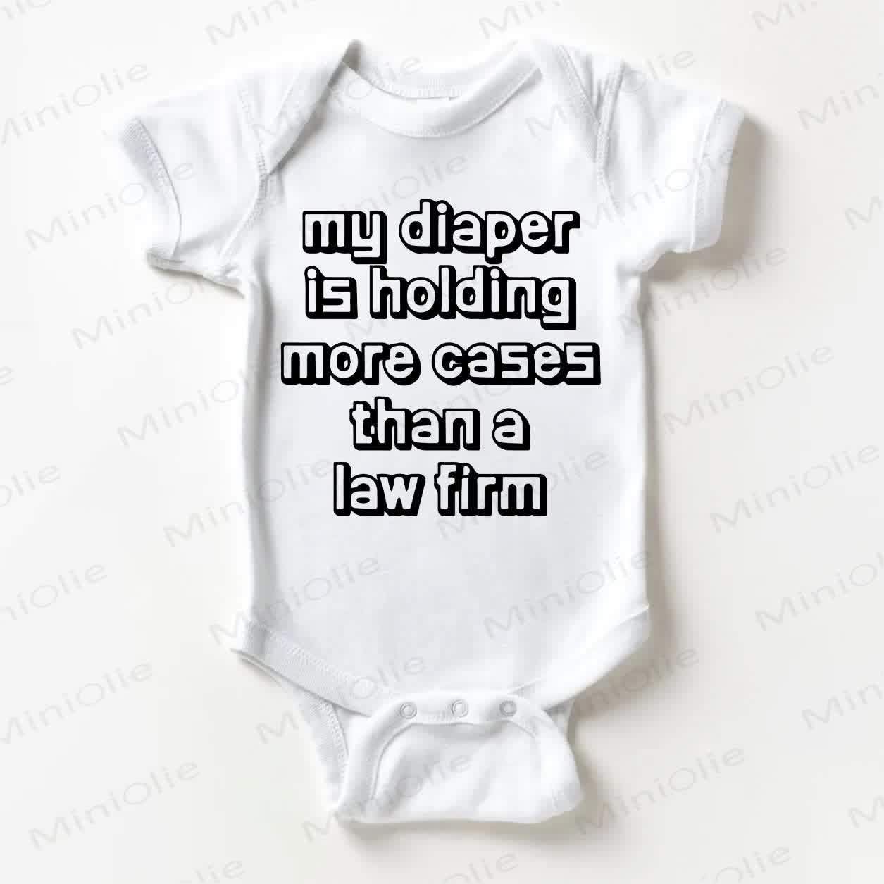 MY DIAPER IS HOLDING MORE CASES THAN A LAW FIRM. Bodysuit Baby - Weiß - 18-24M - image 1