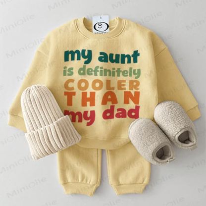 MY AUNT IS DEFINITELY COOLER THAN MAY DAD Baby Sweatshirt 2-teiliges Set Gelb - Gelb - 2-3J - image 1