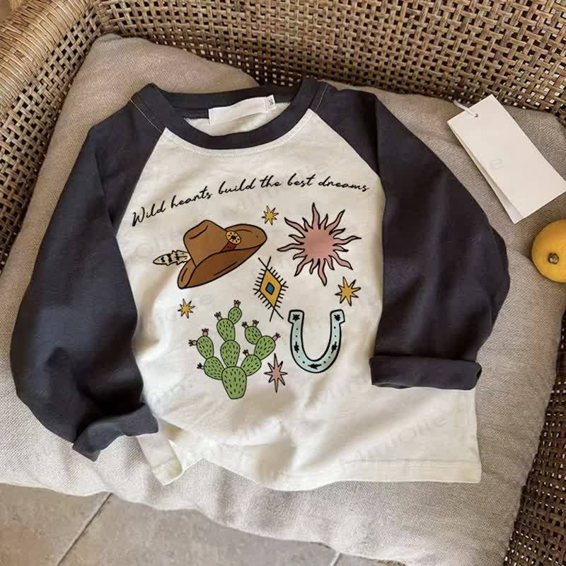 WILD HEARTS BUILD THE BEST DREAMS Baby Dunkelgraues Raglan-T-Shirt - Drak Gray - 2-3J - image 1