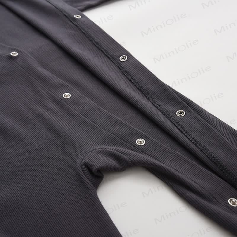 Baby Strampler mit Einfarbig Gerippt und Füßen - image 9